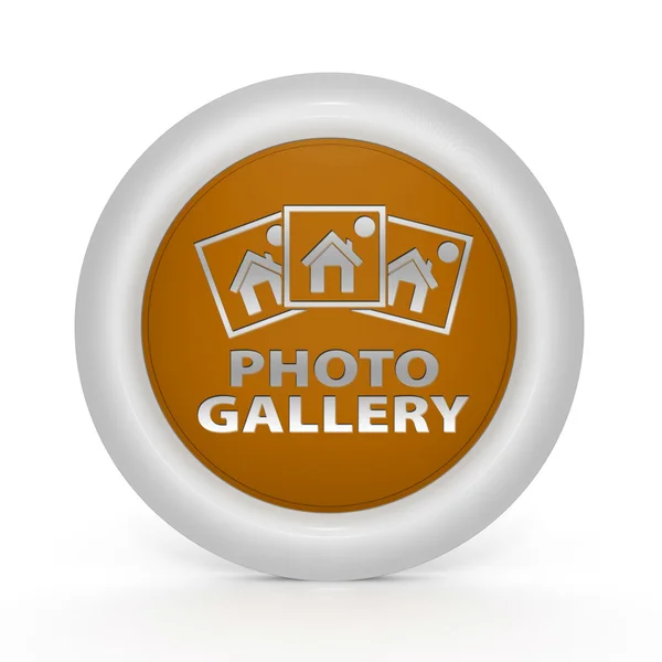 Photo gallery circular icon on white background — Stock Photo, Image