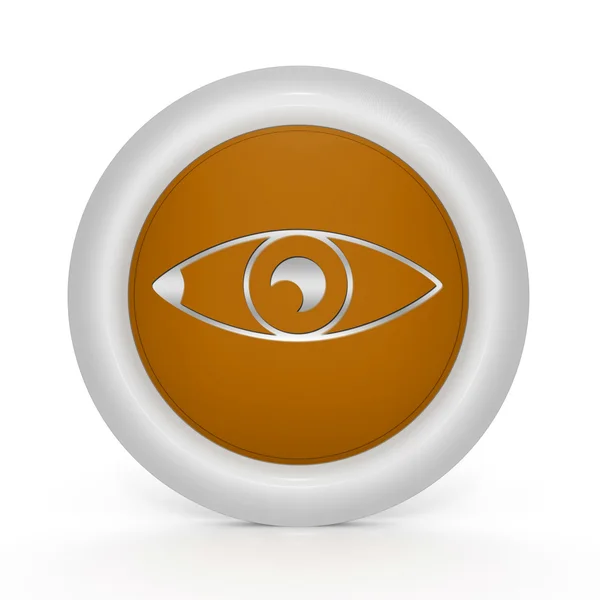 Okrągła ikona oka na białym tle — Zdjęcie stockowe