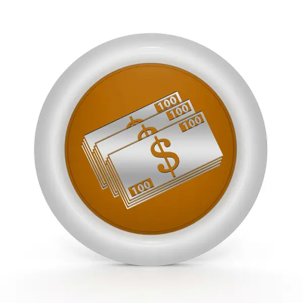 Dinero icono circular sobre fondo blanco —  Fotos de Stock