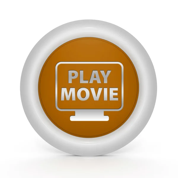 Play kreisförmiges Symbol auf weißem Hintergrund — Stockfoto