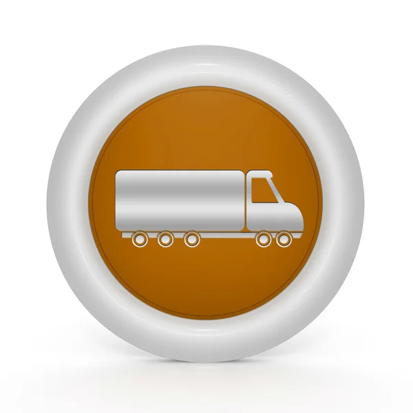 Vrachtwagen circulaire pictogram op witte achtergrond — Stockfoto