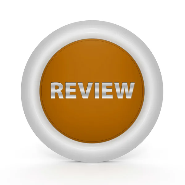 Review circular icon on white background — Stock Photo, Image