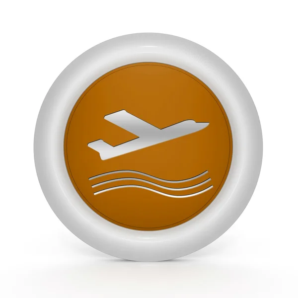 Plane circular icon on white background — Stock Photo, Image