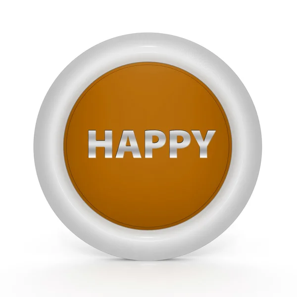 Happy circular icon on white background — Stock Photo, Image