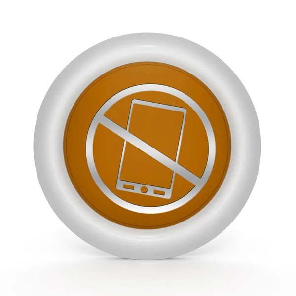 Interdiction de téléphone icône circulaire sur fond blanc — Photo