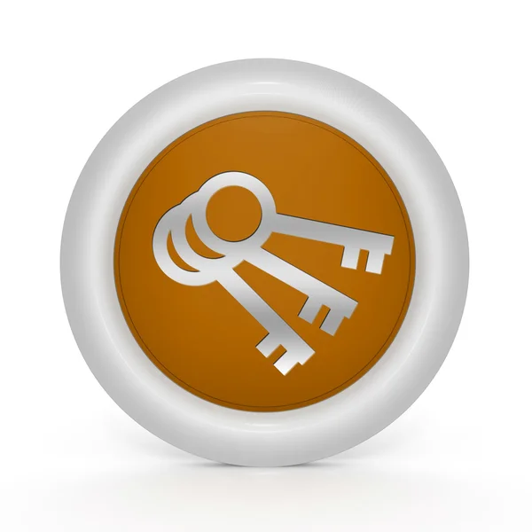 Key circular icon on white background — Stock Photo, Image