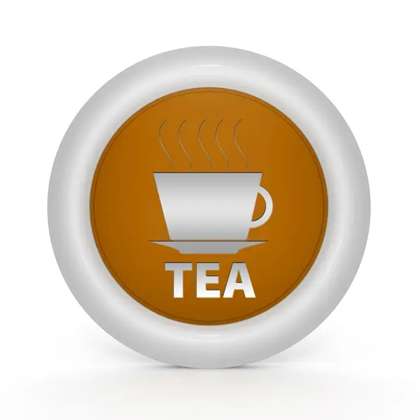 Icono circular de té sobre fondo blanco —  Fotos de Stock