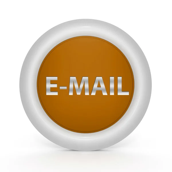E-mail circular icon on white background — Stock Photo, Image