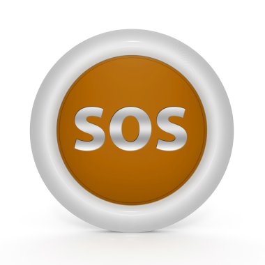 Beyaz zemin üzerine sos dairesel simgesi