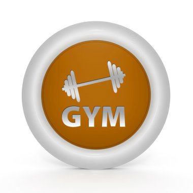 Beyaz arka plan üzerinde dairesel simge spor salonu