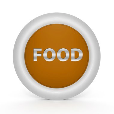 Beyaz arka plan üzerinde gıda dairesel simgesi