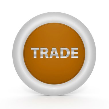 Beyaz arka plan üzerinde dairesel simge ticaret