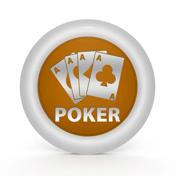 Icono circular de poker sobre fondo blanco —  Fotos de Stock