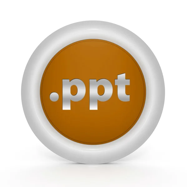 .ppt circular icon on white background — Stock Photo, Image