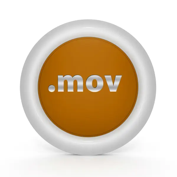 .mov circular icon on white background — Stock Photo, Image