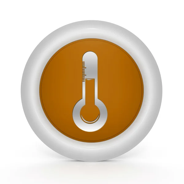Hőmérséklet kör alakú ikon fehér háttér — Stock Fotó
