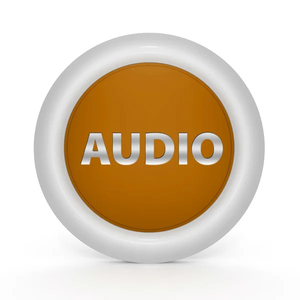 Audio kreisförmiges Symbol auf weißem Hintergrund — Stockfoto