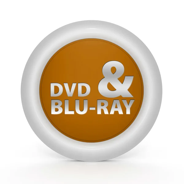 Круговая иконка Dvd и bluray на белом фоне — стоковое фото