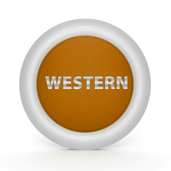 Icona circolare occidentale su sfondo bianco — Foto Stock