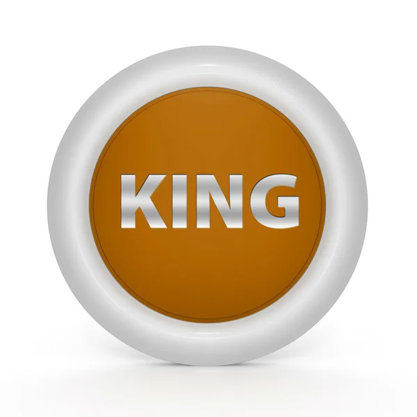 白い背景の上の王の円形アイコン — ストック写真