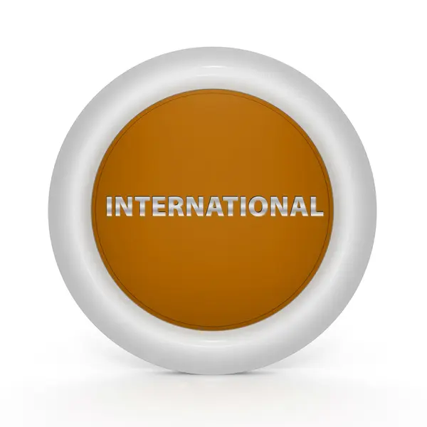 白い背景の国際的な円形アイコン — ストック写真