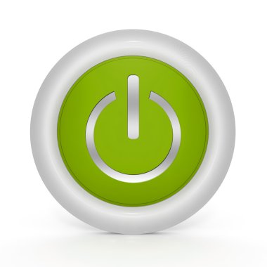 beyaz zemin üzerinde güç dairesel simgesi