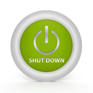 beyaz zemin üzerinde güç dairesel simgesi