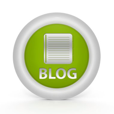 Beyaz arka plan üzerinde blog dairesel simgesi