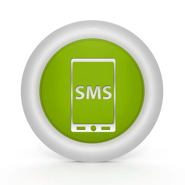 SMS kreisförmiges Symbol auf weißem Hintergrund — Stockfoto