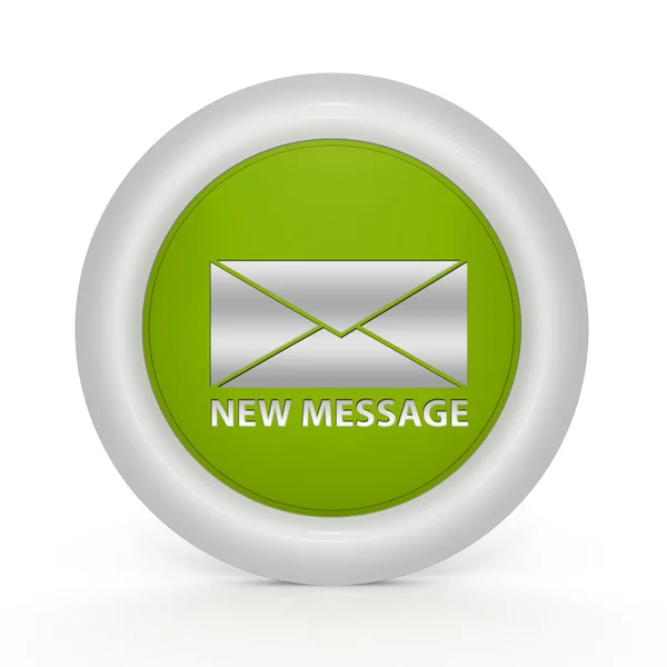 New message circular icon on white background — Stock Photo, Image