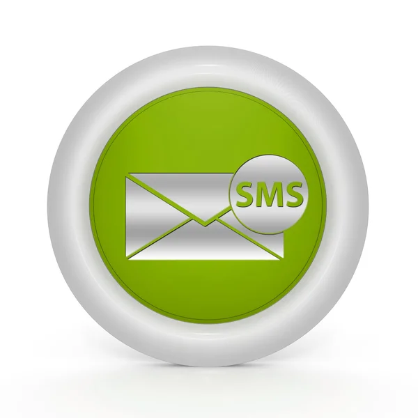 Sms 在白色背景上的圆圈图标 — 图库照片