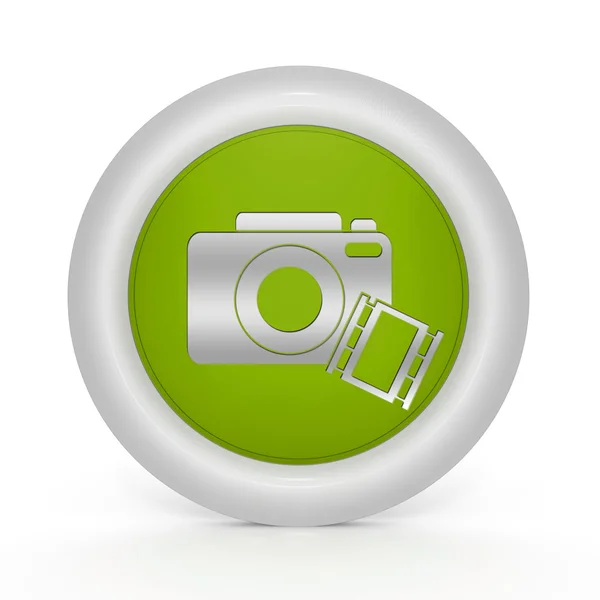 Camera circular icon on white background — Stock Photo, Image