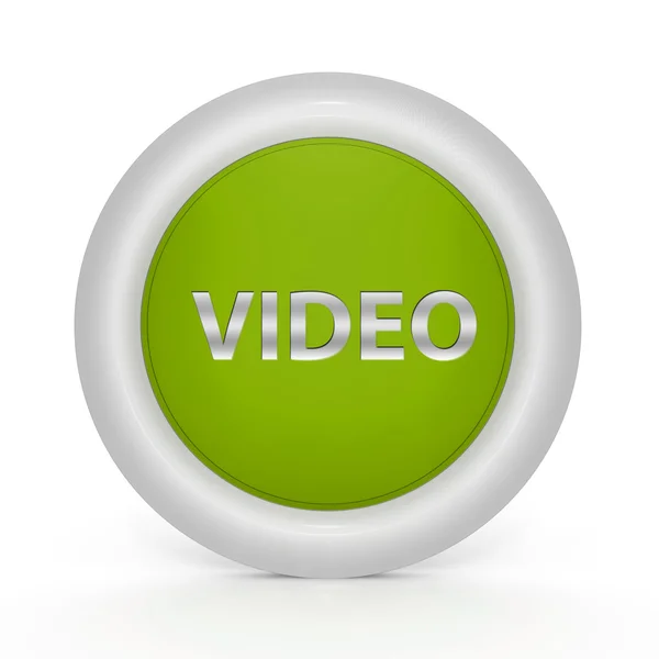 Icono circular de vídeo sobre fondo blanco — Foto de Stock