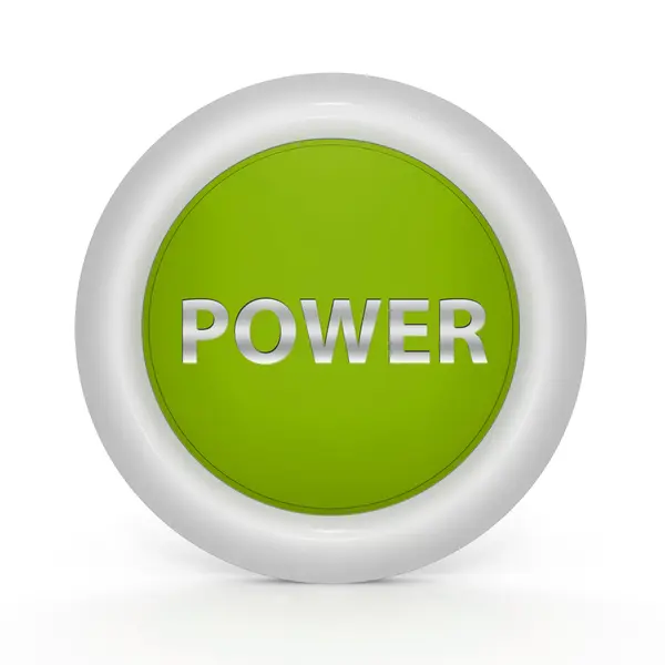 Poder icono circular sobre fondo blanco — Foto de Stock