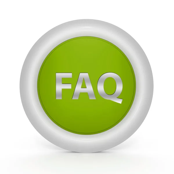 Faq circular icon on white background — Stock Photo, Image