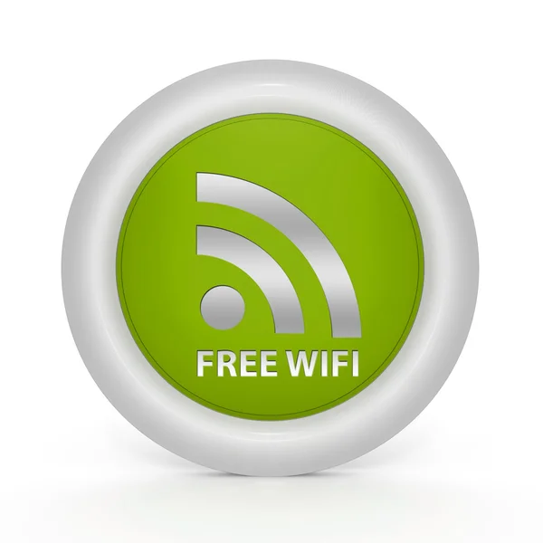 Icône circulaire wifi gratuit sur fond blanc — Photo