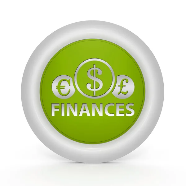 Finanszírozási kör alakú ikon fehér háttér — Stock Fotó