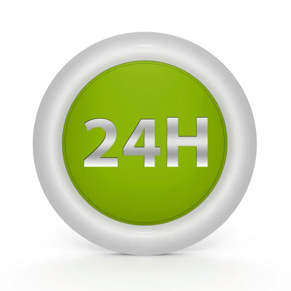 24 Stunden rundes Symbol auf weißem Hintergrund — Stockfoto