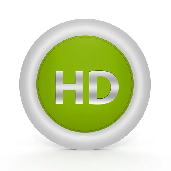 Okrągła ikona HD na białym tle — Zdjęcie stockowe