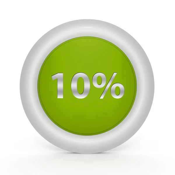 Tíz százalék kör alakú ikon fehér háttér — Stock Fotó
