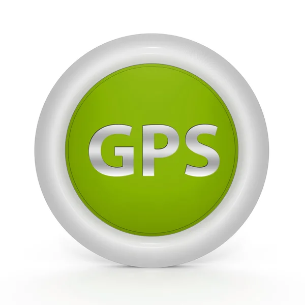 Ícone circular Gps no fundo branco — Fotografia de Stock