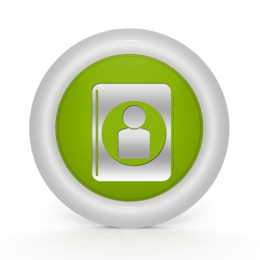 Beyaz arka plan üzerinde profil dairesel simgesi