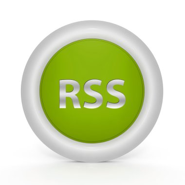 RSS dairesel simgesi beyaz arka plan üzerinde