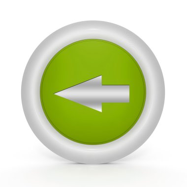 Beyaz arka plan üzerinde dairesel simgesini sol ok