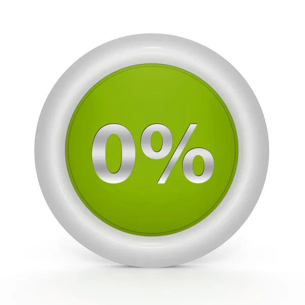 Zero percent circular icon on white background — Stock Photo, Image