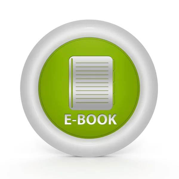 Ícone circular de e-book sobre fundo branco — Fotografia de Stock