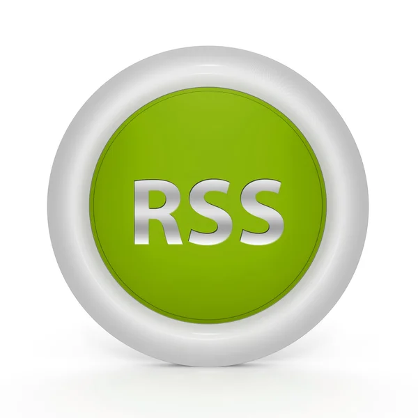 RSS circular icon on white background — Stock Photo, Image