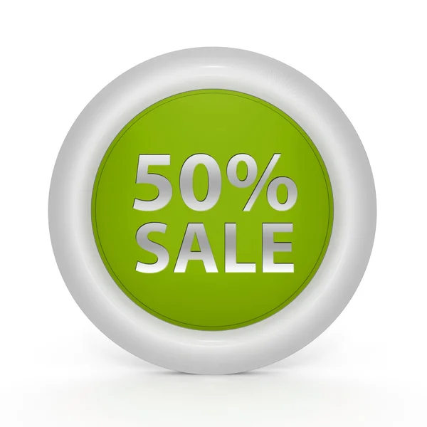 Sale fifty percent circular icon on white background — Stock Photo, Image