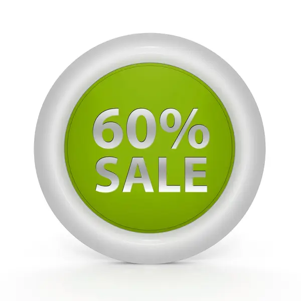 Sale sixty percent circular icon on white background — Stock Photo, Image
