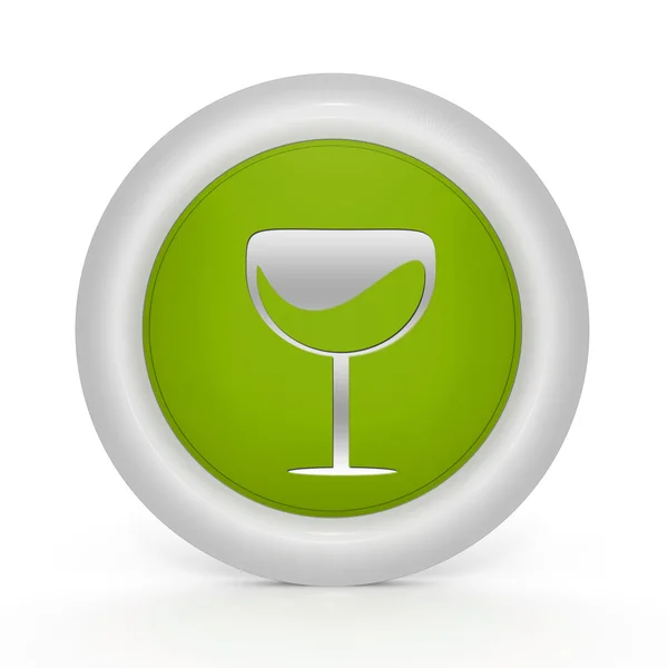 Beyaz arka plan üzerinde şarap dairesel simgesi — Stok fotoğraf